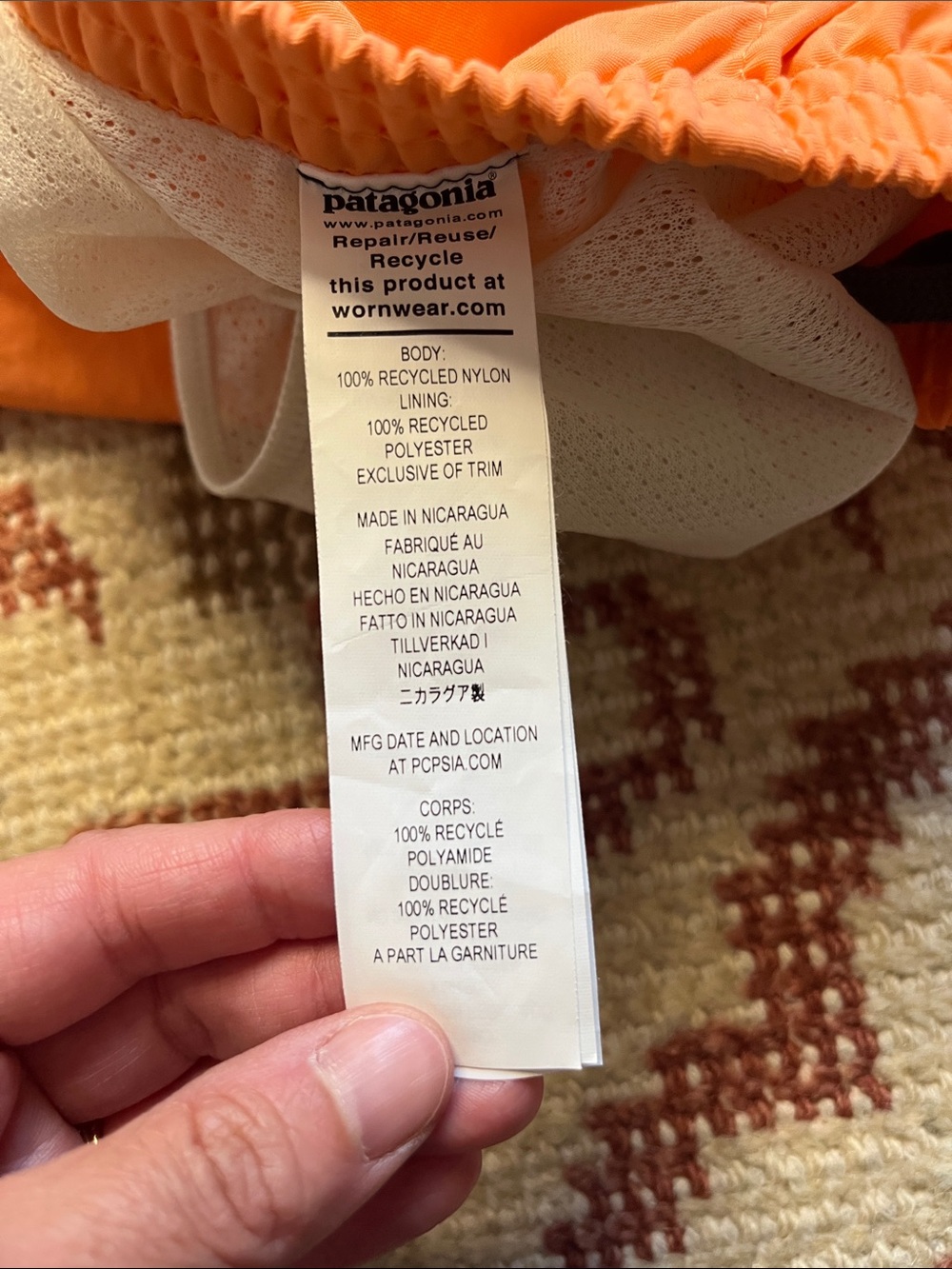 NWT Patagonia Men’s Baggies 5 Inch Shorts Tigerlily Orange Size XL - Picture 10 of 11